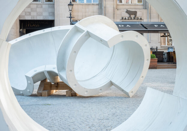 Holly Hendry, Cenotaph, 2018. Image courtesy of Liverpool Biennial. Beautiful world, where are you? at Exchange Flags