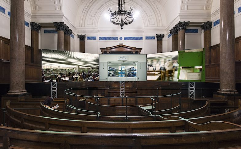 Naeem Mohaiemen, Two Meetings and a Funeral, 2017. Beautiful world, where are you? at St George's Hall – Liverpool Biennial 2018