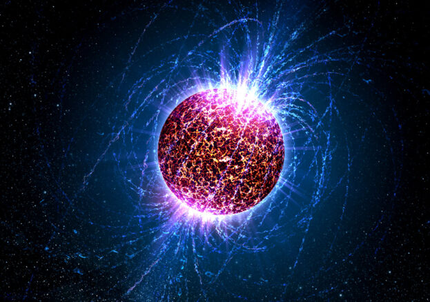 A Celestial body in the night sky. Part of the Science show at jodrell bank.