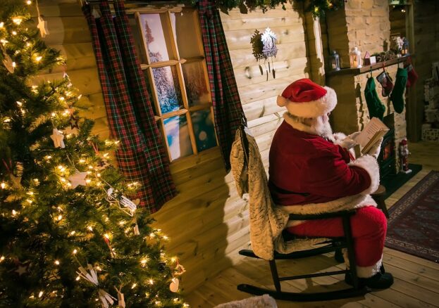 Santa sat on a chair at Christmas at Chill Factore