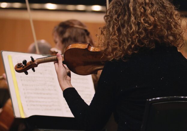 A violin player - part of the Halle's Christmas Family Concert