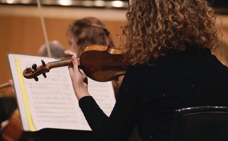 A violin player - part of the Halle's Christmas Family Concert