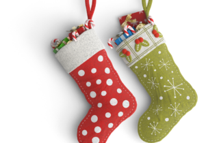Two stocking hung up - part of Santa Crafts