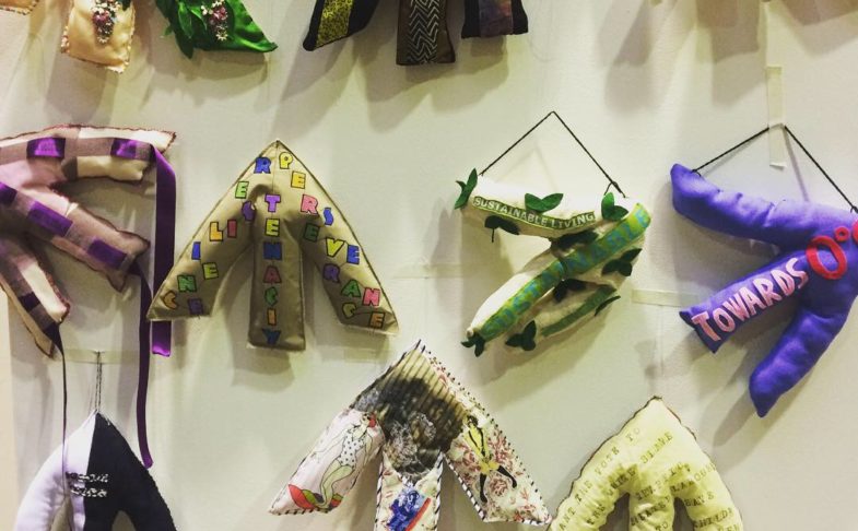 Fabric arrows made in the Craftivism workshop