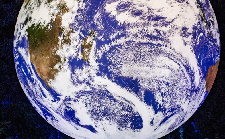 A picture of the planet earth from space - promoting Microdot