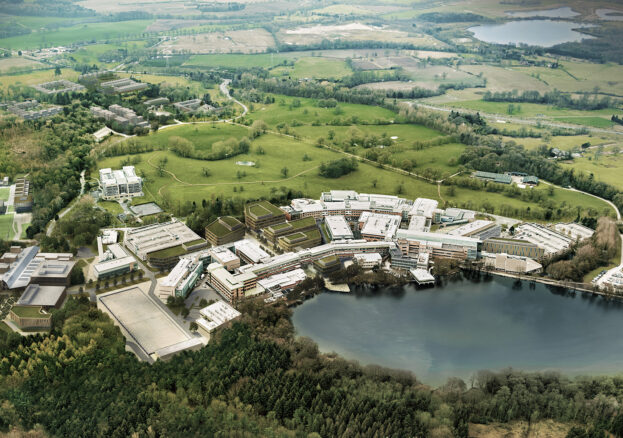 Aerial view of Alderley Park