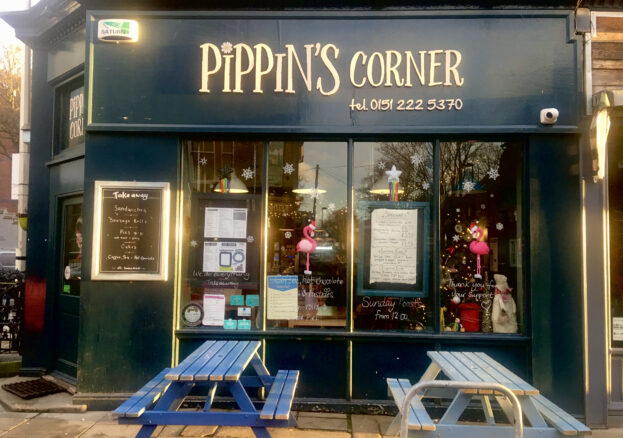 Exterior photo of Pippin's Corner cafe in Liverpool