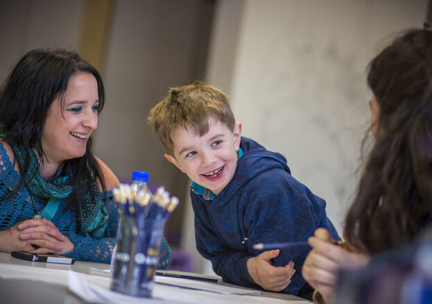 Child attending Creative Writing Workshop with Seven Stories