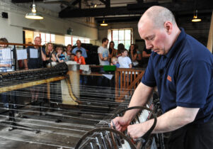 Demonstration taking place at Leeds Industrial Museum