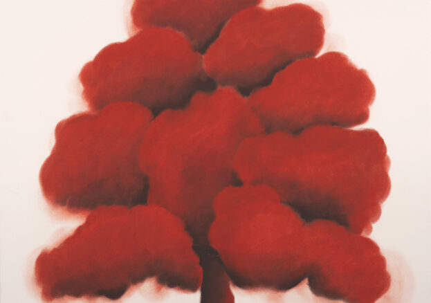 Red tree drawing by David Nash