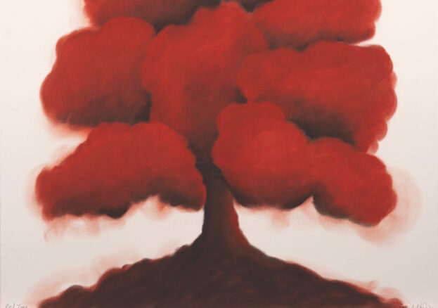 Red tree drawing by David Nash