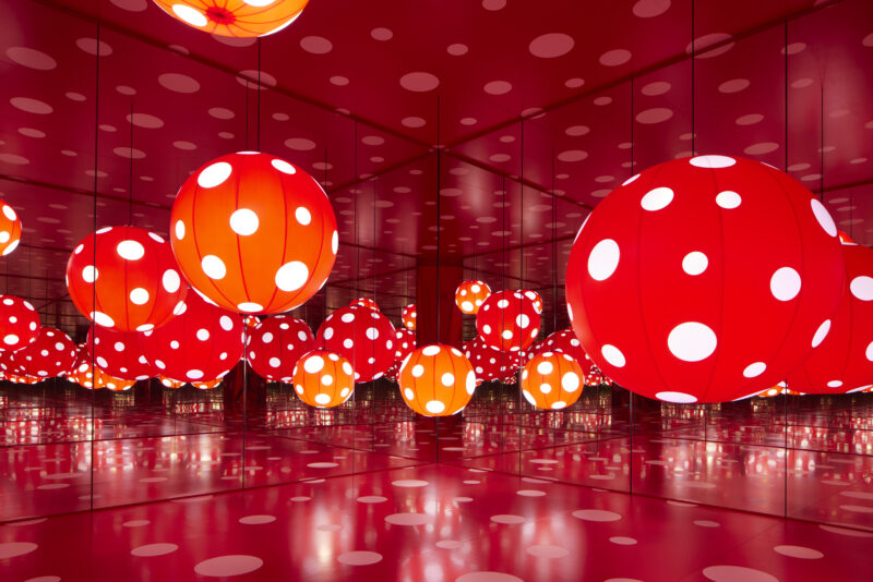 Installation view from Manchester International Festival 2023 exhibition ‘Yayoi Kusama: You, Me and the Balloons’ at Aviva Studios. Images © David Levene. Photograph taken on 28th June 2023