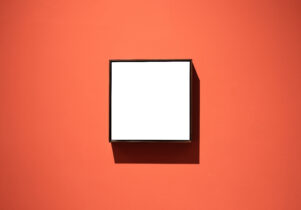 Empty picturer frame on wall