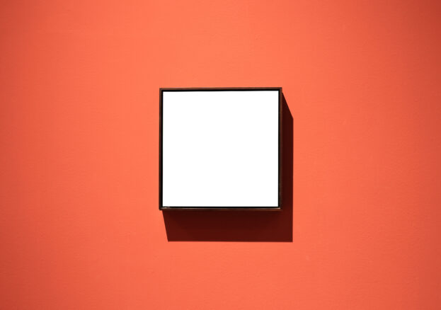 Empty picturer frame on wall