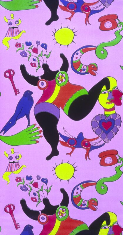 Niki de Saint Phalle (designer) 1930 - 2002 Marburger Tapetenfabrik J.B. Scarfer GMBH and Co. KG (manufacturer), Nana , 1972 Machine printed wallpaper, University of Manchester