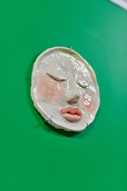 9. Afra Eisma, Blushy, 2022. Installation view, Crying untillaughing/Sírás nevetésig, Trafó Gallery, Budapest, Hungary, 2022. Courtesy Trafó Gallery and 1646. Photo: Dávid Biró