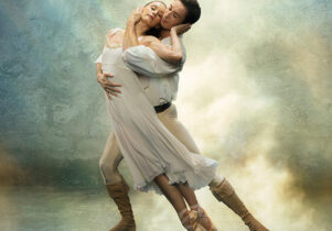 Romeo and Juliet dance romantically.