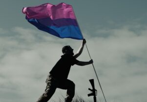 man with flag