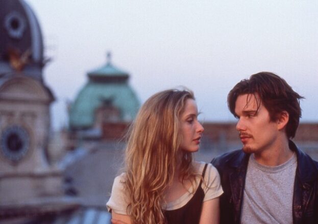 An image of the two protagonists from the film Before Sunrise. 