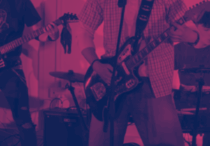 A youth band playing guitars Slam Dunk & Launchpad Youth Showcase