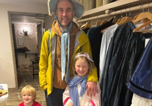 Family dressed as Victorians
