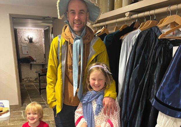 Family dressed as Victorians