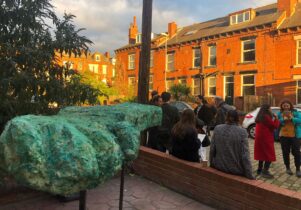 Threshold is an artist-led project space for sculpture, located in the front garden of a traditional back-to-back house in Burley, Leeds. Exhibitions are open for all to view. Encounter sculpture on your daily walk, or way to work or school.