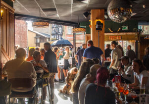 The interior of Underbank beer hall in Stockport.
