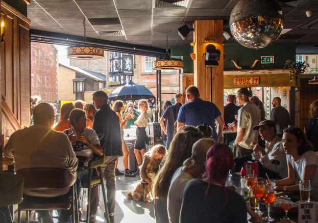 The interior of Underbank beer hall in Stockport.