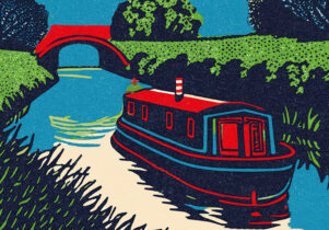 Cover of a book with a canal boat on it saying boater by Jo Bell
