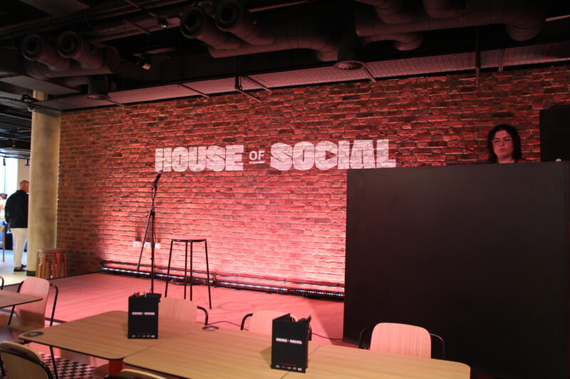 House of Social stage and interior signage