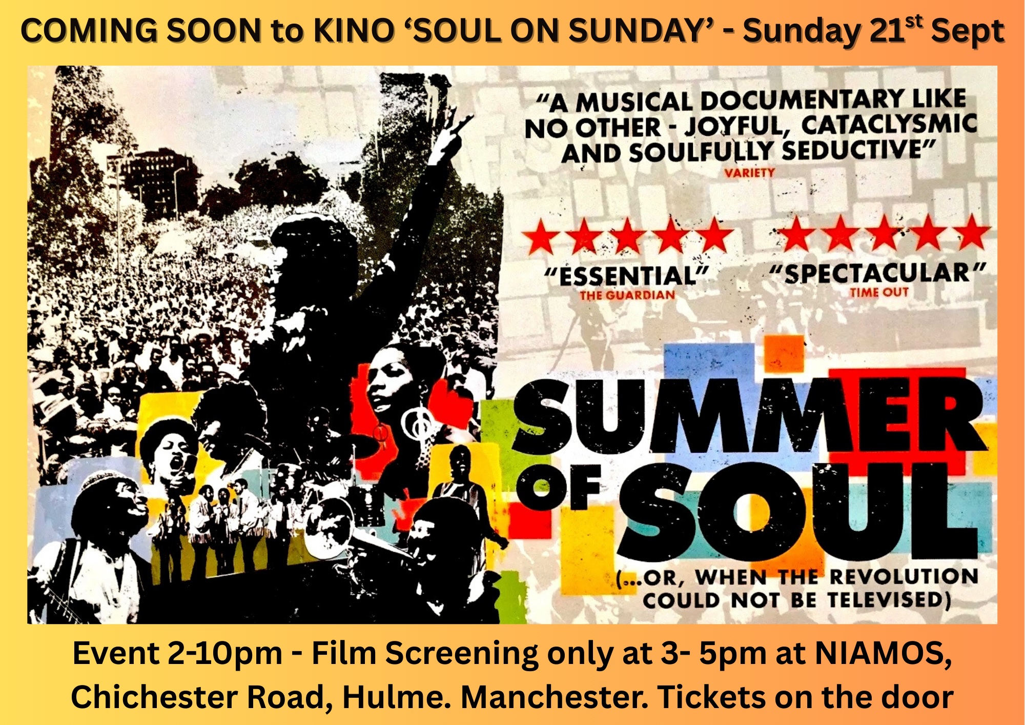 Film and Soul event poster.