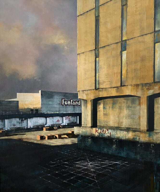Painting of concrete police station