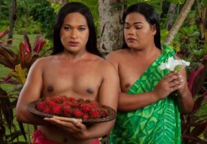 Yuki Kihara, Two Fa’afafine (after Gauguin), 2020, c-print. Copyright: Courtesy of Yuki Kihara and Milford Galleries, Aotearoa New Zealand