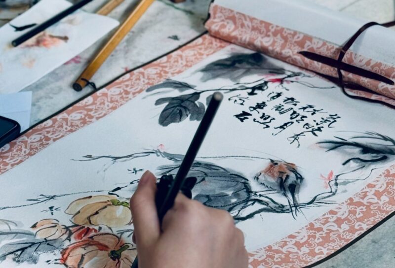 Chinese Scroll Painting Action photo