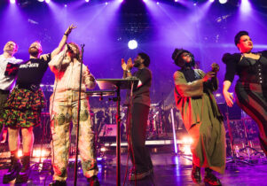 Images of The Age of Consent artists on stage 