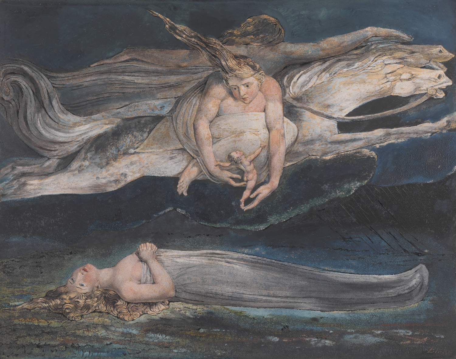 William Blake, 1757-1827. Pity c.1795. Tate. Presented by W. Graham Robertson 1939.