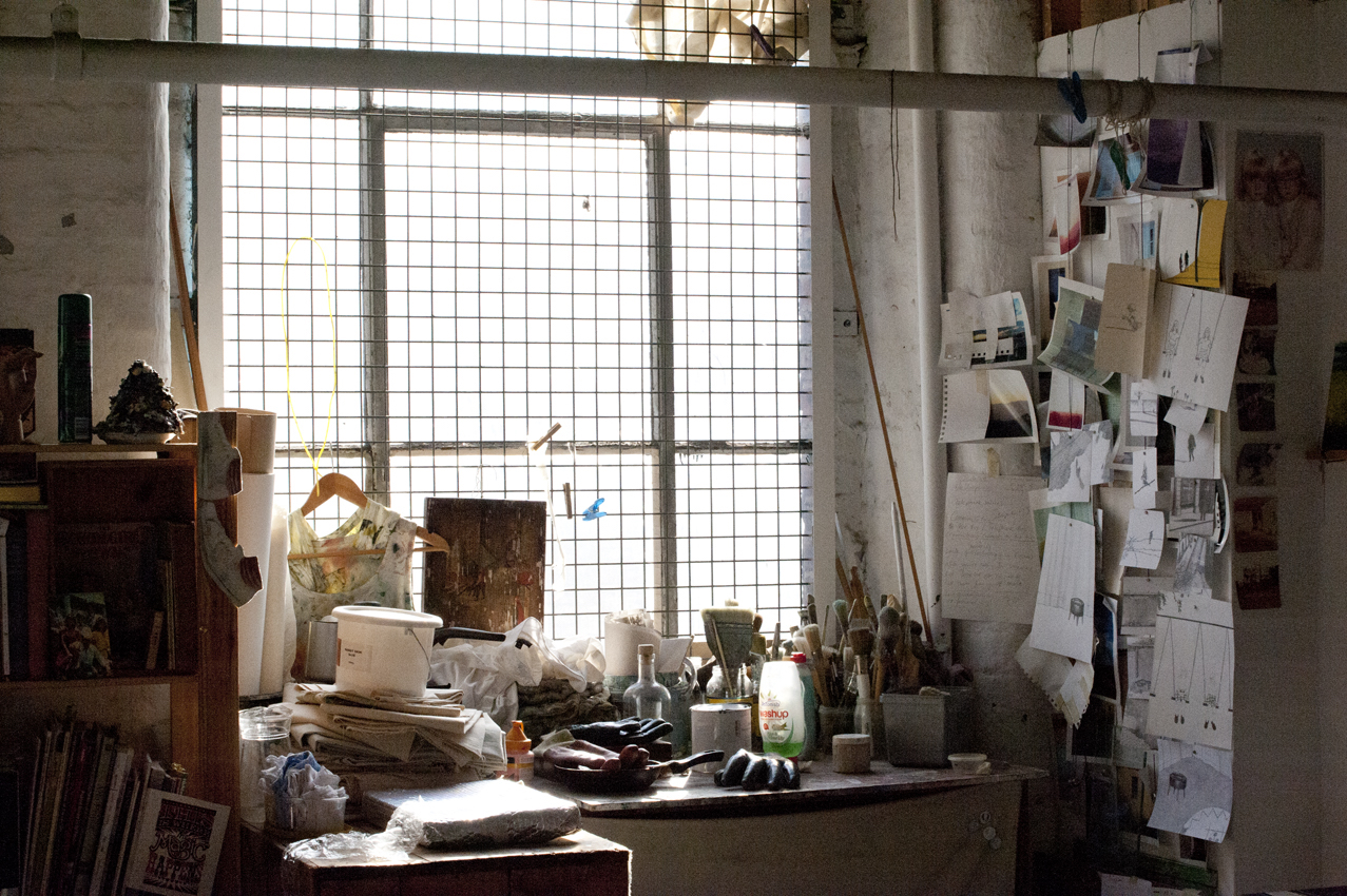 Inside an artist's studio