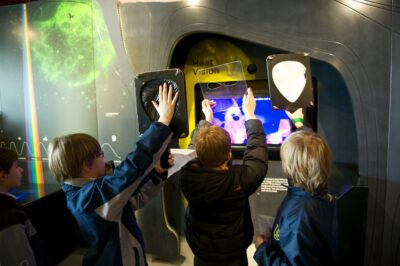 Children exploring the space centre after the telescope walking tours