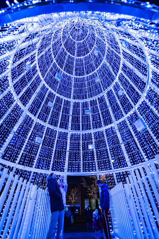 Inside the christmas tree - part of Christmas in Southport