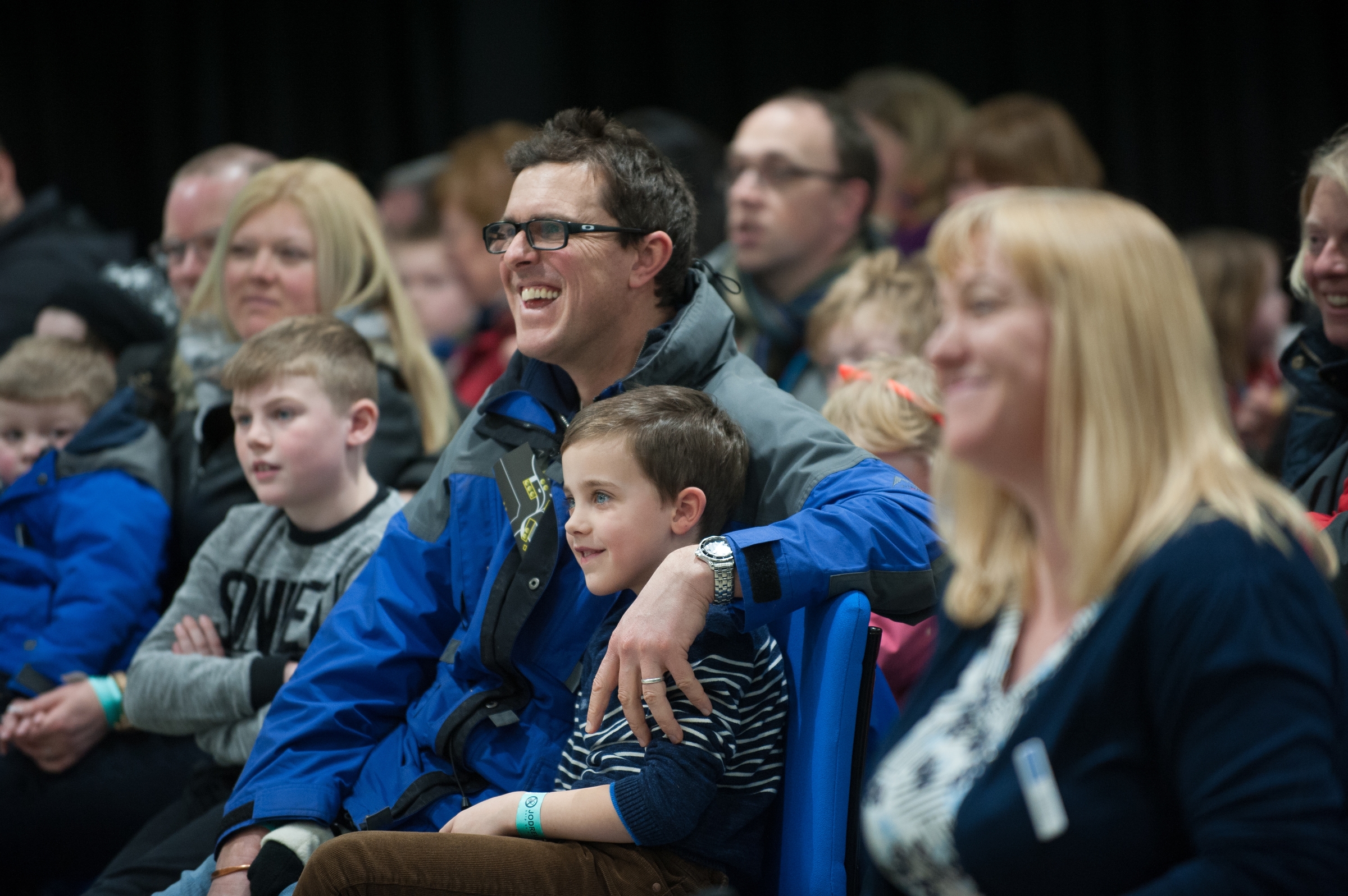 A smiling audience at a meet the expert and science show event
