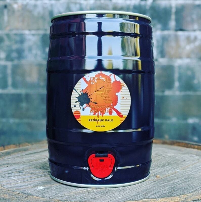 Red Bank Pale mini kegs we're selling from Runaway Brewery